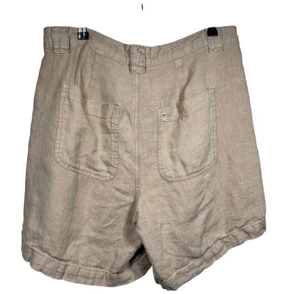 DL1961 Heidi Shorts Women’s Large Brown 100% Linen High Rise Summer Chic Staple - Picture 7 of 13